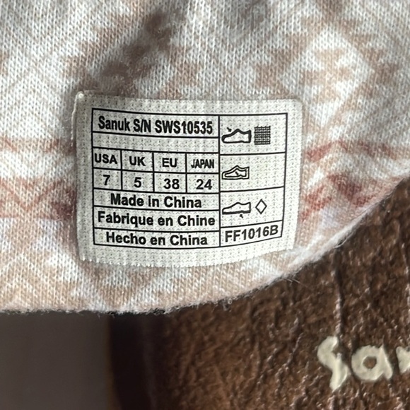 Sanuk Cream And Brown Aztec Print Yoga Slingback Sandals - Picture 9 of 10